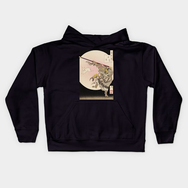 Ukiyoe Monky Songoku by Tsukioka Yoshitoshi Kids Hoodie by kanchan